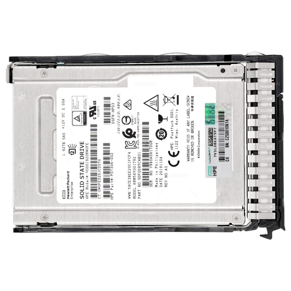 P10607-001 HP SSD 1.92TB SAS 12G 2.5" SFF FOR HP PROLIANT G8 G9 G10